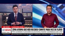 Romeu Zema afirma que não recebeu convite para ser vice de Flávio Bolsonaro | TEMPO REAL
