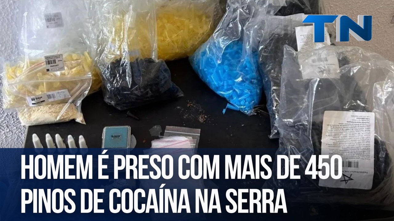 Homem é preso com mais de 450 pinos de cocaína na Serra