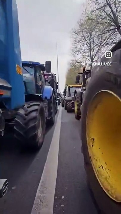 شهدت جمهورية أيرلندا اليوم موجة من الاحتجاجات الشعبية يقودها سائقو الشاحنات والمزارعون وعدد من أصحاب الأعمال