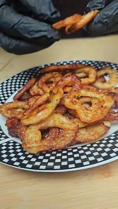 French Fries Ring! Potato Rings! #satisfying #food #cooking