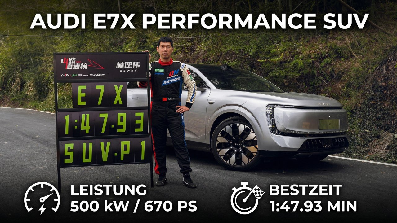 AUDI E7X elektrisches SUV mit 500 kW dominiert Track-Performance