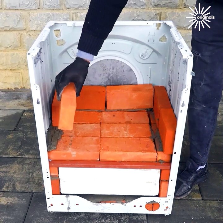 Easily make a wood stove out of of the washing machine!😱🔥