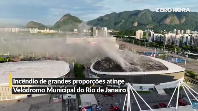 Incêndio atinge telhado do velódromo do Parque Olímpico do Rio de Janeiro