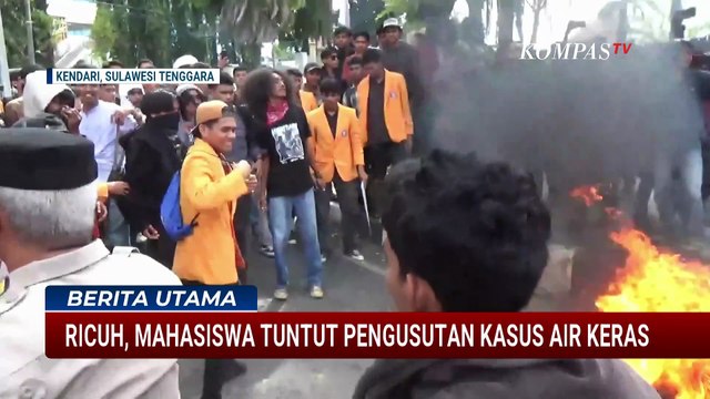 Demo di Depan DPRD Sultra Ricuh, Tuntut Keadilan Kasus Aktivis KontraS Andrie Yunus