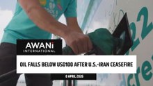 Oil falls below USD100 after U.S.-Iran ceasefire