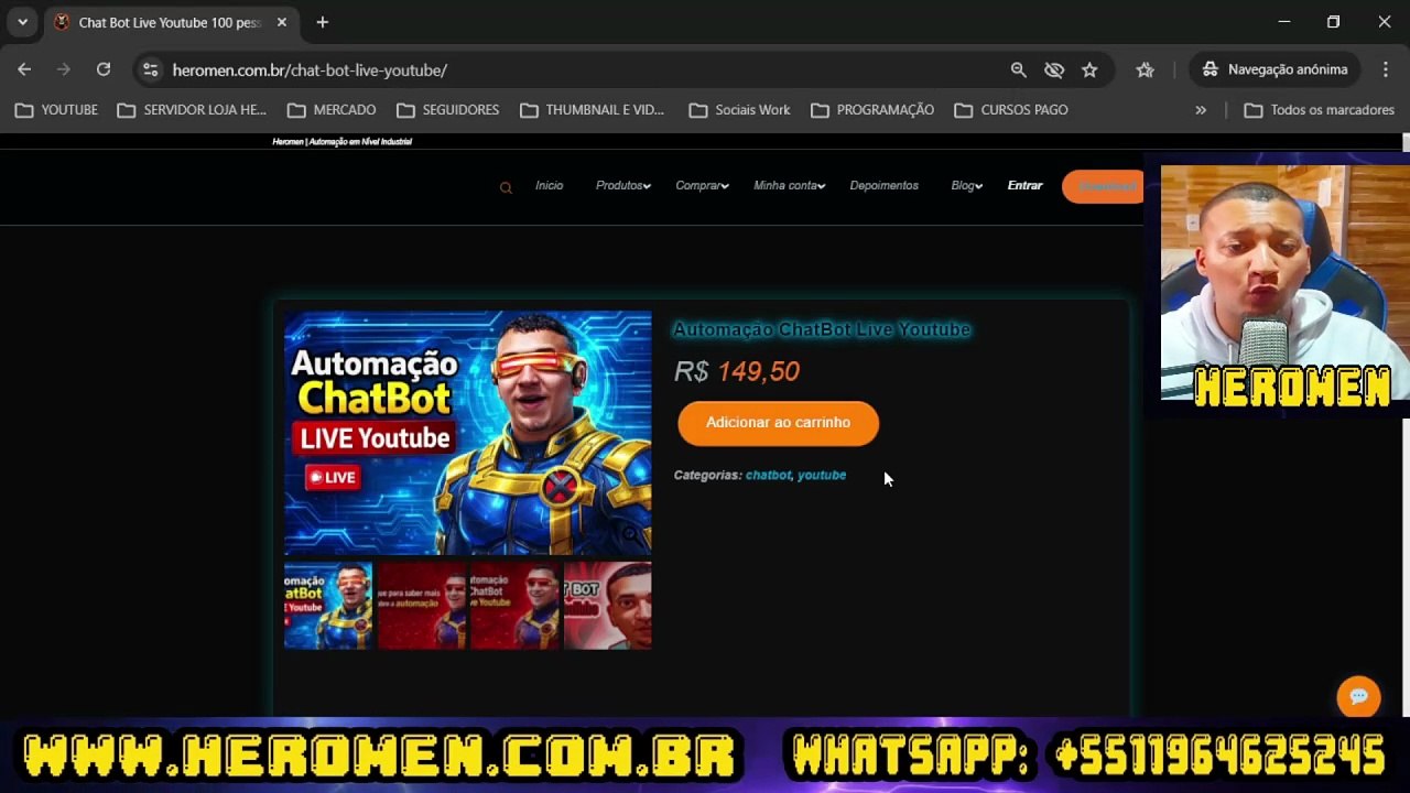 chatbot youtube: Automação de comentarios no youtube