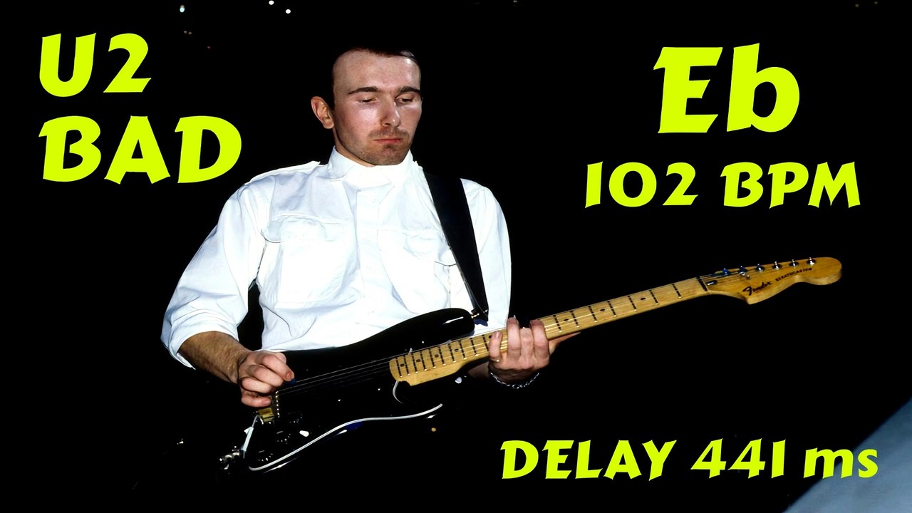 U2 BAD - GUITAR BACKING TRACK (LIVE 1984)