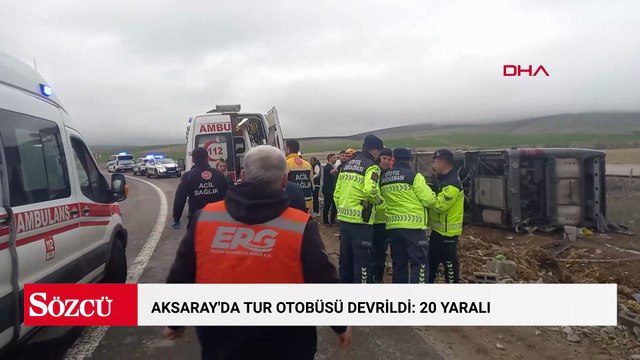 Aksaray'da tur otobüsü devrildi: 20 yaralı