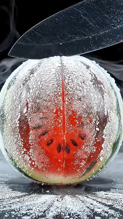 SO COLD 🥶 Ice Glass Fruits Cutting ASMR ❄️ Super Crunchy Sounds #shorts