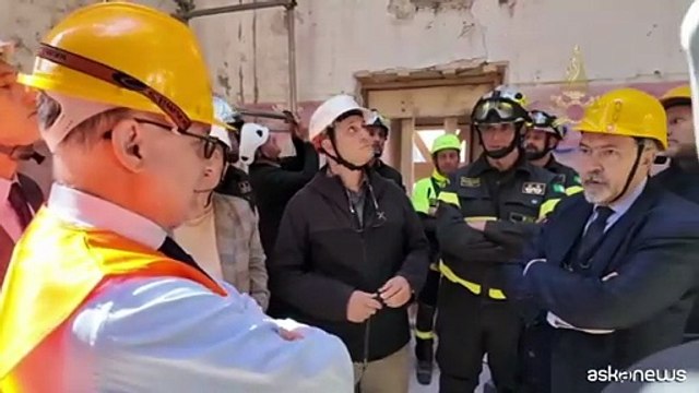 Sopralluogo alla Torre dei Conti a Roma, stabilizzata dopo il crollo