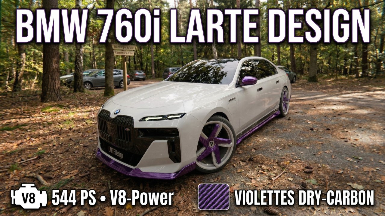 BMW 7er (G70/760i) mit violettem Carbon-Bodykit von LARTE Design