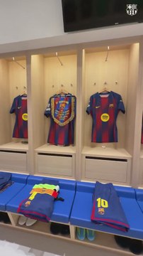 ¡El vestuario del Barça, listo para el gran duelo de Champions!