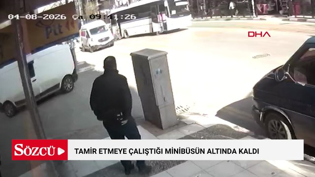 Kriko kaydı, tamir etmeye çalıştığı minibüsün altında kalıp, yaralandı
