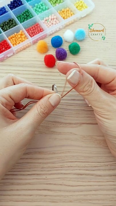 Colorful PomPom Flower Keychain | Easy & Fun Handcrafts