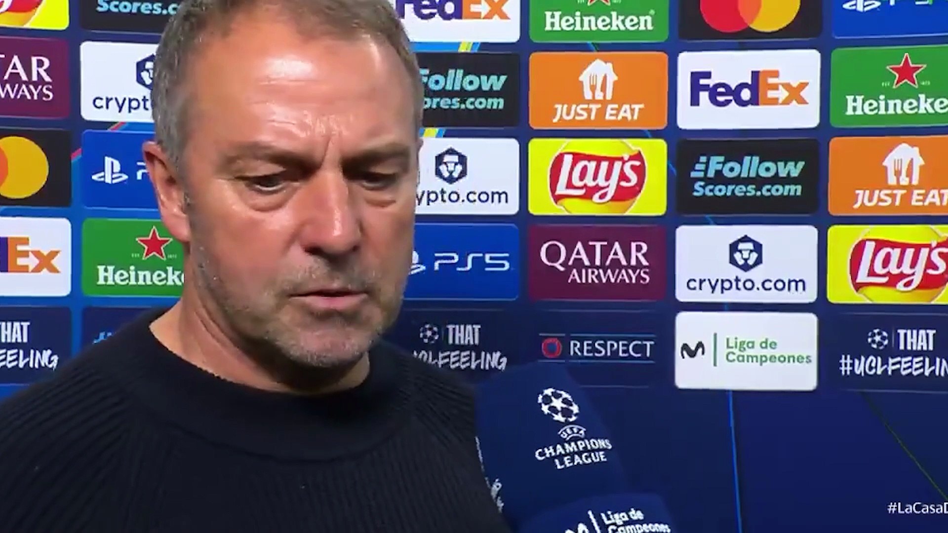 Flick se queja de la acción de Pubill: "Era penalti y roja; no entiendo para qué tenemos el VAR"