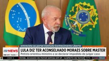 Lula diz ter aconselhado Moraes sobre o Banco Master: “Não deixe que jogue fora sua biografia” | TEMPO REAL