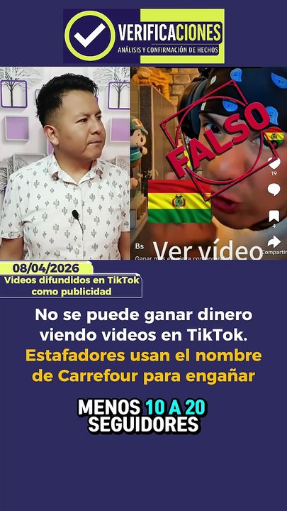 No se puede ganar dinero viendo videos en TikTok. Estafadores usan el nombre de Carrefour para engañar