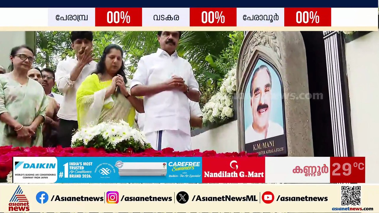 കെ എം മാണിയുടെ ഓര്‍മ്മ ദിവസത്തില്‍ പ്രാര്‍ത്ഥനയുമായി ജോസ് കെ മാണിയും കുടുംബവും