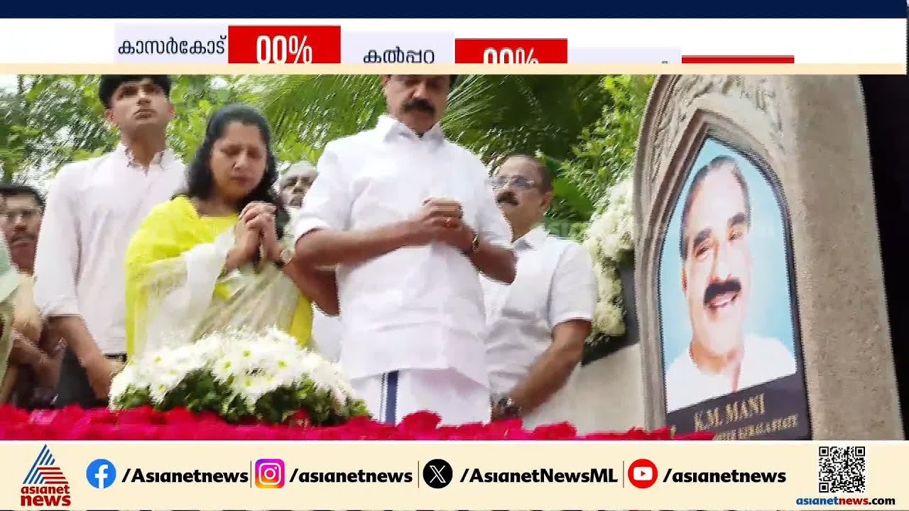 കെ എം മാണിയുടെ ഓര്‍മ്മ ദിവസത്തില്‍ പ്രാര്‍ത്ഥനയുമായി ജോസ് കെ മാണിയും കുടുംബവും