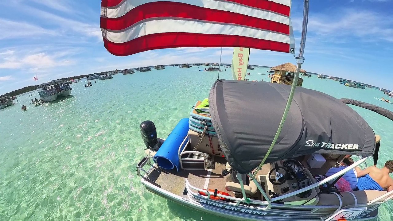 Pontoon Boat Ride - Leaving Crab Island, Destin, Florida