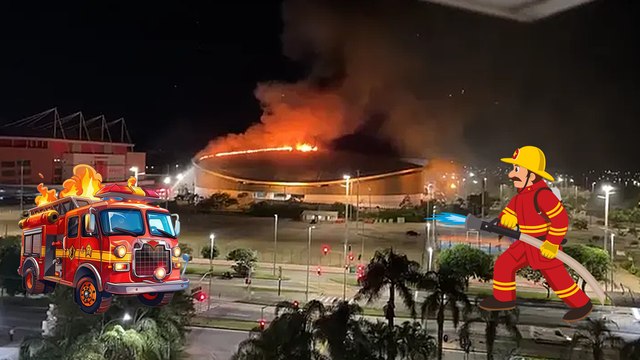 Velódromo Olímpico de Río de Janeiro en llamas: incendio consume gran parte del techo del recinto deportivo