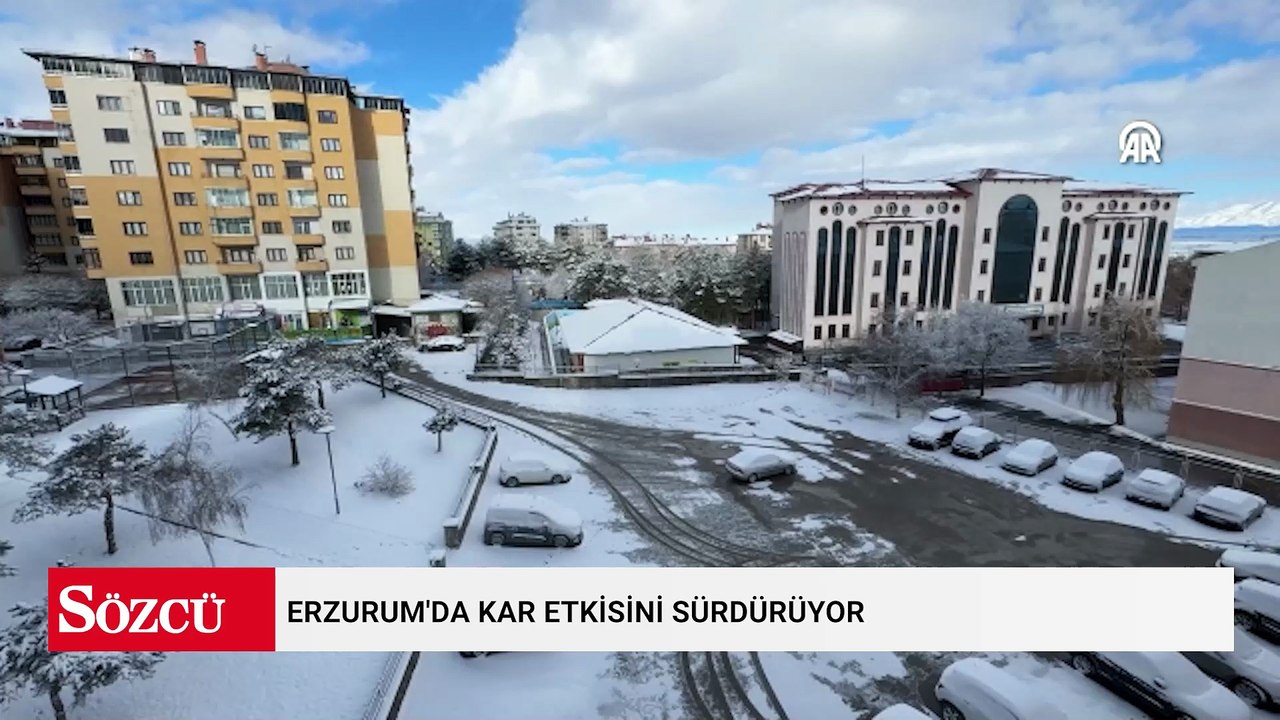 Erzurum'da kar etkisini sürdürüyor