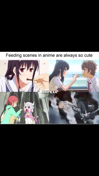 Feeding scene in anime 🤣 [Anime Funny Memes | Attack on Titan funny memes]#animememes#attackontitan