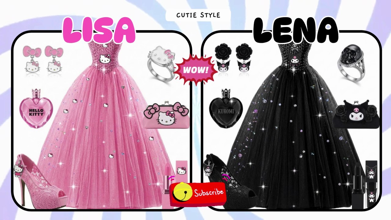 Lisa or Lena?😍💜🎀 Kuromi  VS Hellokitty!! #lisa #lena #cute #kuromi #kawaii #hellokitty