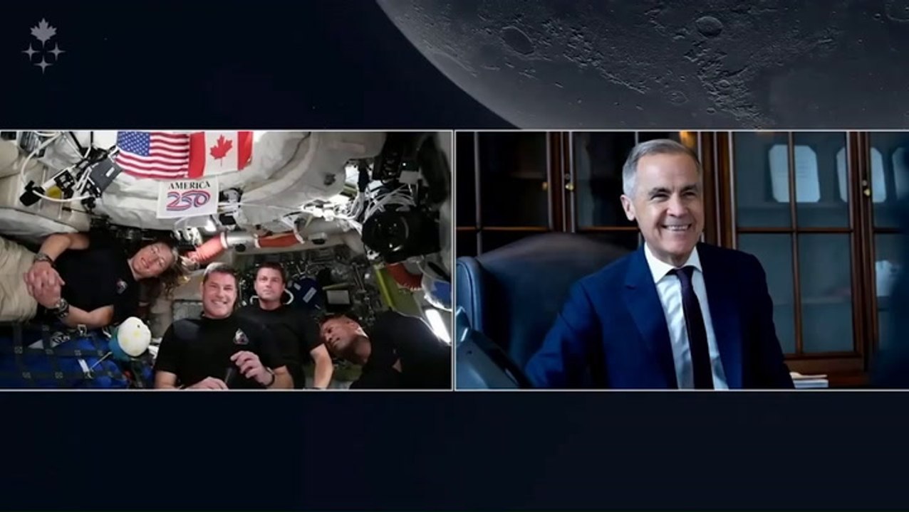 Mark Carney cracks maple syrup joke to Artemis II crew