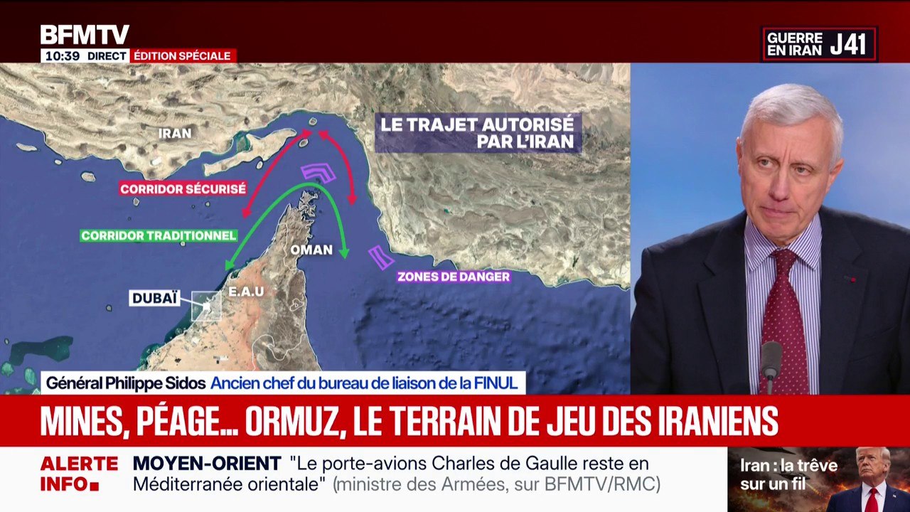 Les Iraniens assurent que le détroit d'Ormuz est miné: "Ça oblige tous les bateaux à utiliser les chenaux prévus", assure le général Philippe Sidos, ancien chef du bureau de liaison de la Finul