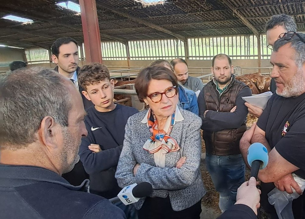La ministre de l'Agriculture Annie Genevard dans une exploitation du sud de la Haute-Vienne