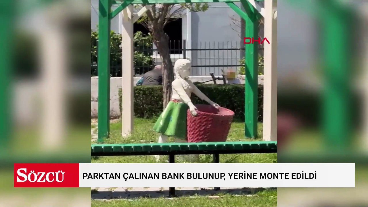 Parktan çalınan bank bulunup, yerine monte edildi