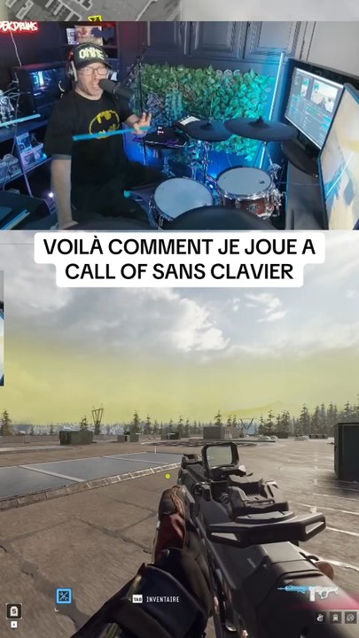 Et voilà comment je joue à Callow duty sans clavier, mais avec une batterie.