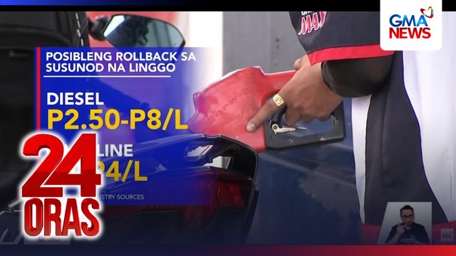 Rollback na hanggang P8/L sa diesel at P4/L sa gas, posible ayon sa ilang oil industry sources | 24 Oras