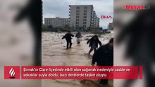 Cizre’de sağanak etkili oldu, cadde ve sokaklar göle döndü