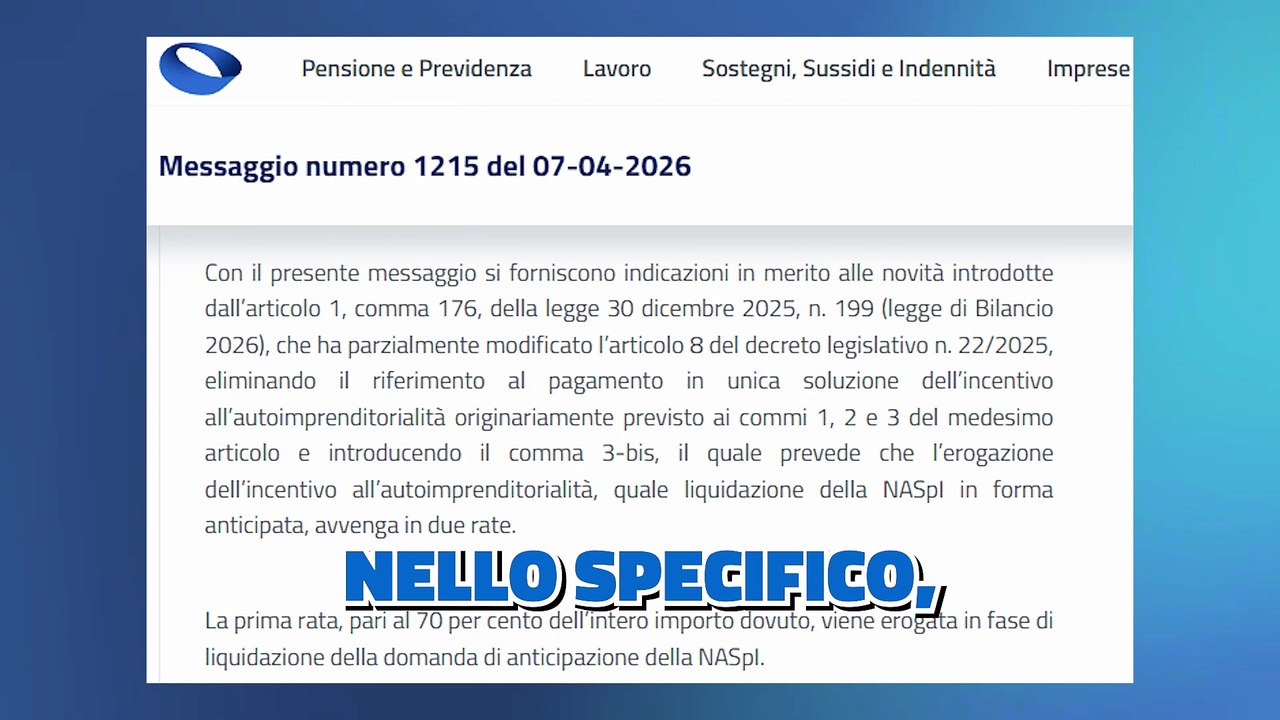 ADDIO NASPI IN UN'UNICA SOLUZIONE: Ecco come cambia l'anticipo nel 2026