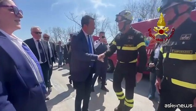 Crollo ponte sul Trigno, sopralluogo del ministro Salvini