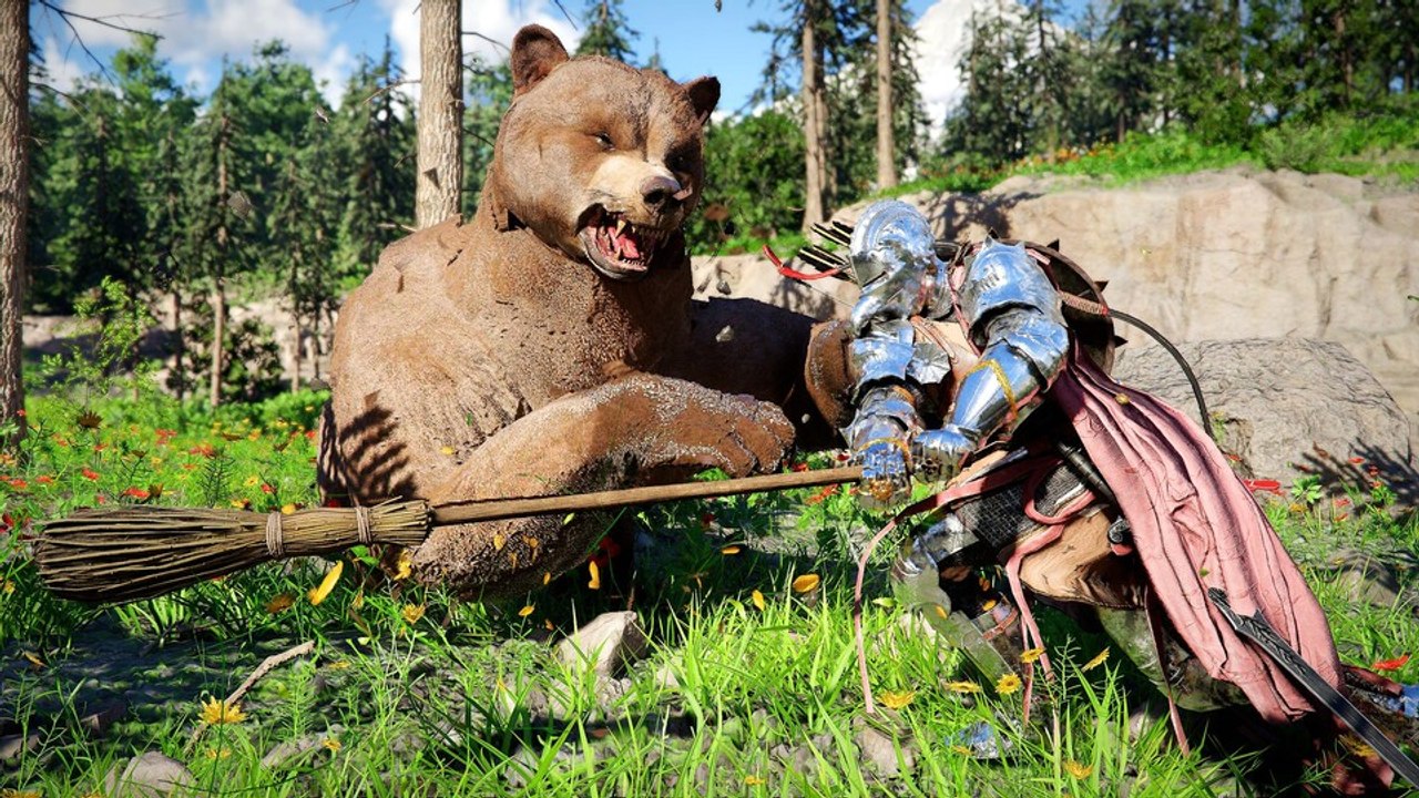 Crimson Desert: Wir besiegen einen Bär, und zwar mit einem Besen!