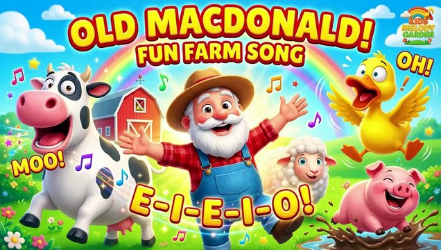 Old MacDonald Had a Farm | Farm Animals Song for Kids | Nursery Rhyme with Animal Sounds | Kids Melody Garden