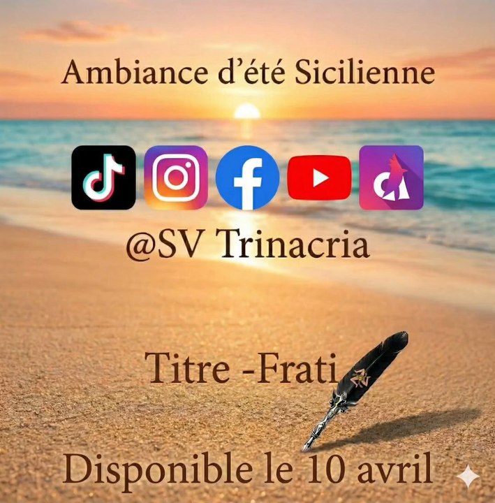 Reste 24h avant la première sortie 🥳. 🎶 Voici 30 petites secondes de 'Frati' en sicilien pour vous faire patienter 🎶Rendez-vous demain 10 avril sur plusieurs plateformes de musiques https://youtube.com/@s.v.trinacria?si=SrG12eeYb3dytSE5