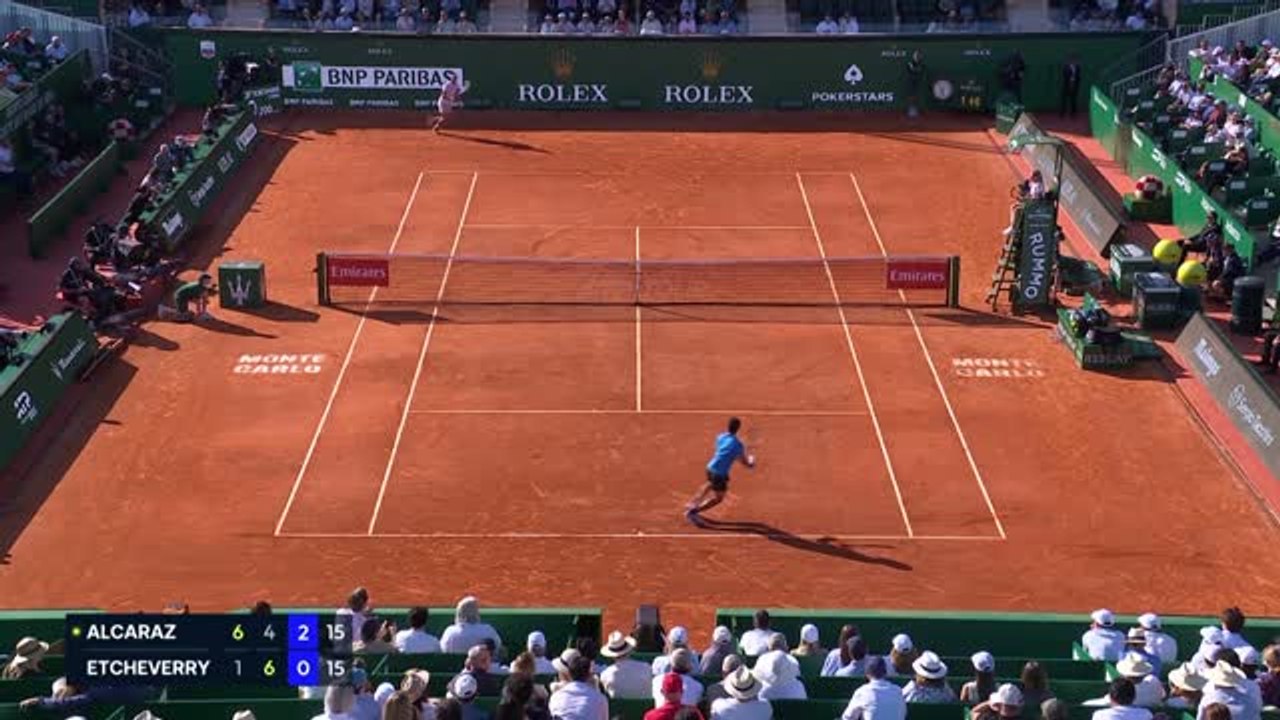 Monte-Carlo - Alcaraz accroché rallie les quarts