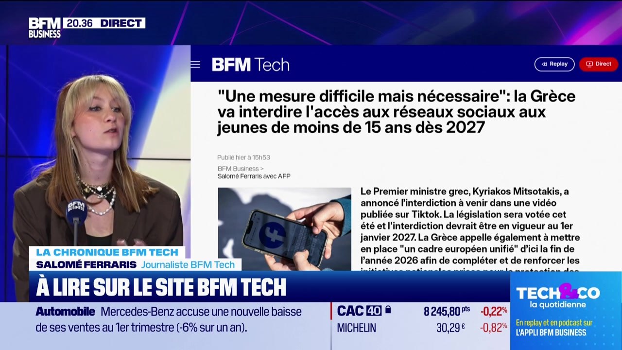 À lire sur le site Tech&Co : "Une mesure difficile mais nécessaire" : la Grèce va interdire l'accès aux réseaux sociaux aux jeunes de moins de 15 ans dès 2027, par Salomé Ferraris - 09/04
