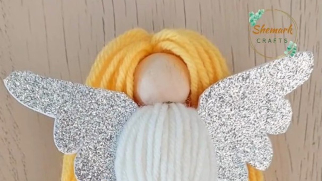 How To Make Angel with Yarn and Beads | Easy Craft Idea