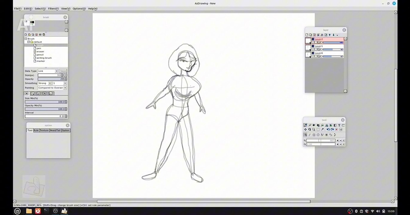 Digital Illustration Sketch Girl at AzDrawing