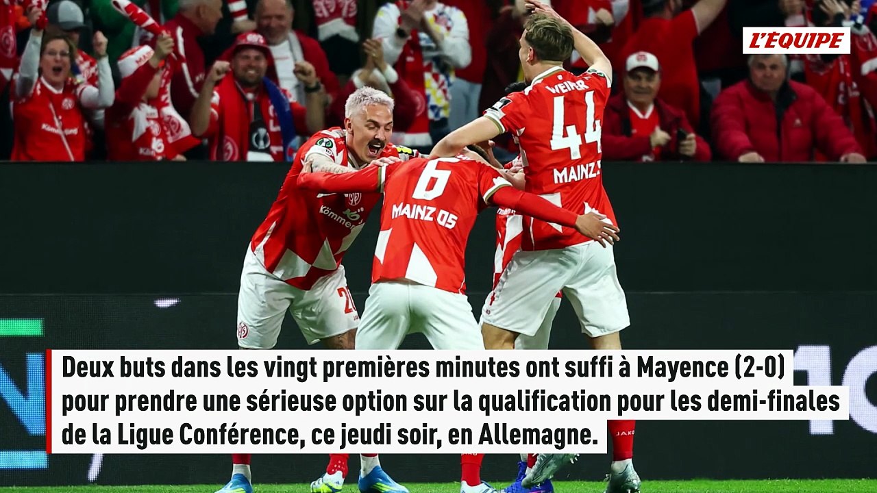 Dépassé par Mayence, Strasbourg est dos au mur et s'éloigne des demi-finales de la Ligue Conférence - Foot - Ligue Conférence