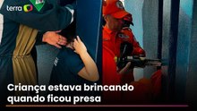 Menina de 4 anos é resgatada após ficar com a cabeça presa em viga de concreto em escola de MG