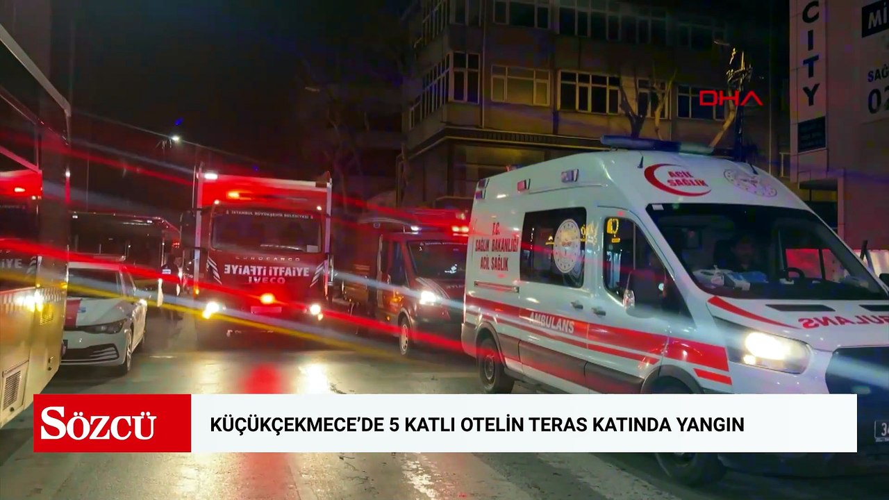 Küçükçekmece'de 5 katlı otelin teras katında yangın; 2 kişi dumandan etkilendi