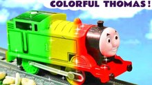 Why does Thomas train keep Changing Color in this fun toy train story?