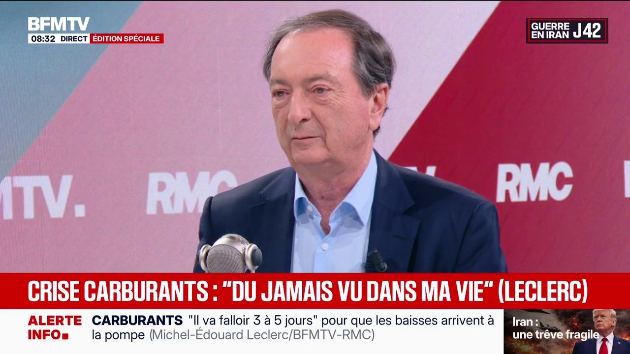 Baisse des prix du carburant: "Ça va baisser un tout petit peu aujourd'hui mais ça va bien mettre 3 à 5 jours", estime Michel-Édouard Leclerc
