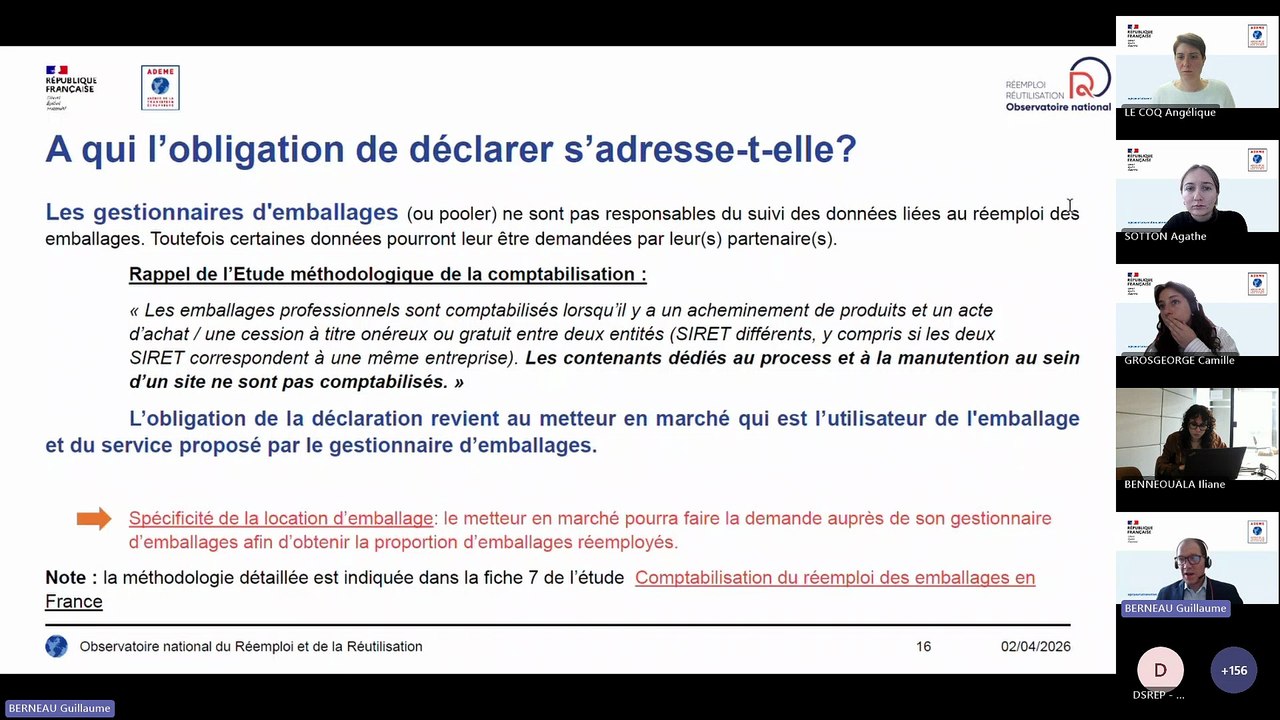 Webinaire n°3 ADEME - Déclaration du réemploi des emballages industriels et commerciaux – 2026 ?
